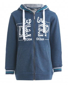 

Синяя толстовка с принтом, Синий, 11910BJC1604