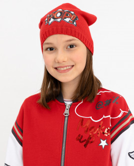 

Красная шапка с пайетками Gulliver, Красный, 12008GJC7306