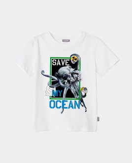 

Футболка Save My Ocean для мальчика Gulliver, Белый, 120FBJC1206