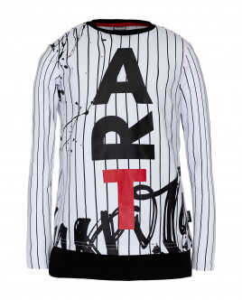 

Полосатая футболка с длинным рукавом, Белый, 21912BJC1204