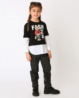 

Черная футболка с длинным рукавом Gulliver, Черный, 22002GMC1203